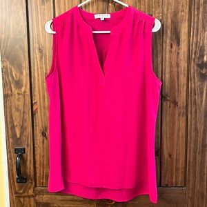 Women’s sheer magenta sleeveless blouse